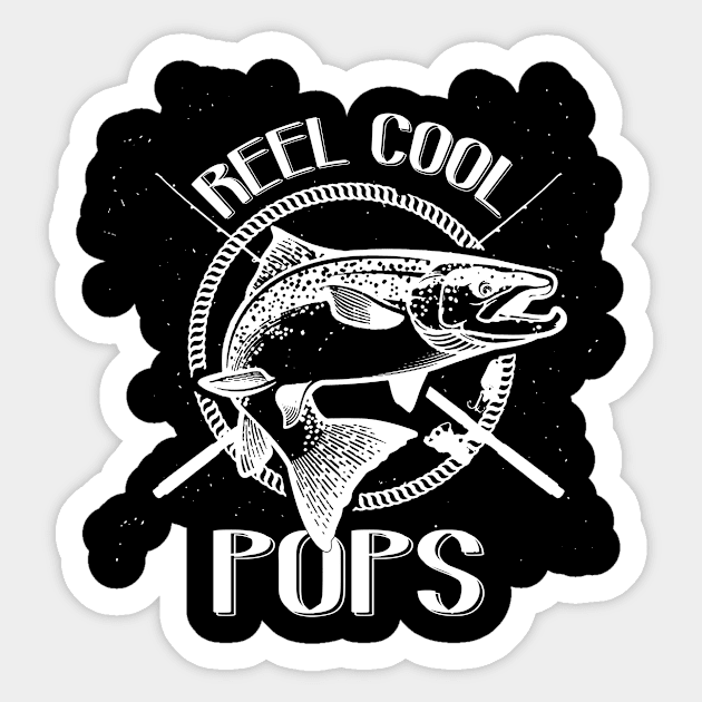 Reel Cool Grandpa TShirt Dad Grandpas Funny Fishing Gift Tee POPS Sticker by OwensAdelisass